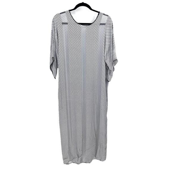 Vintage Bespoke Union Made Custom Navy Silk Pajamas Long Nightgown - Picture 1 of 7